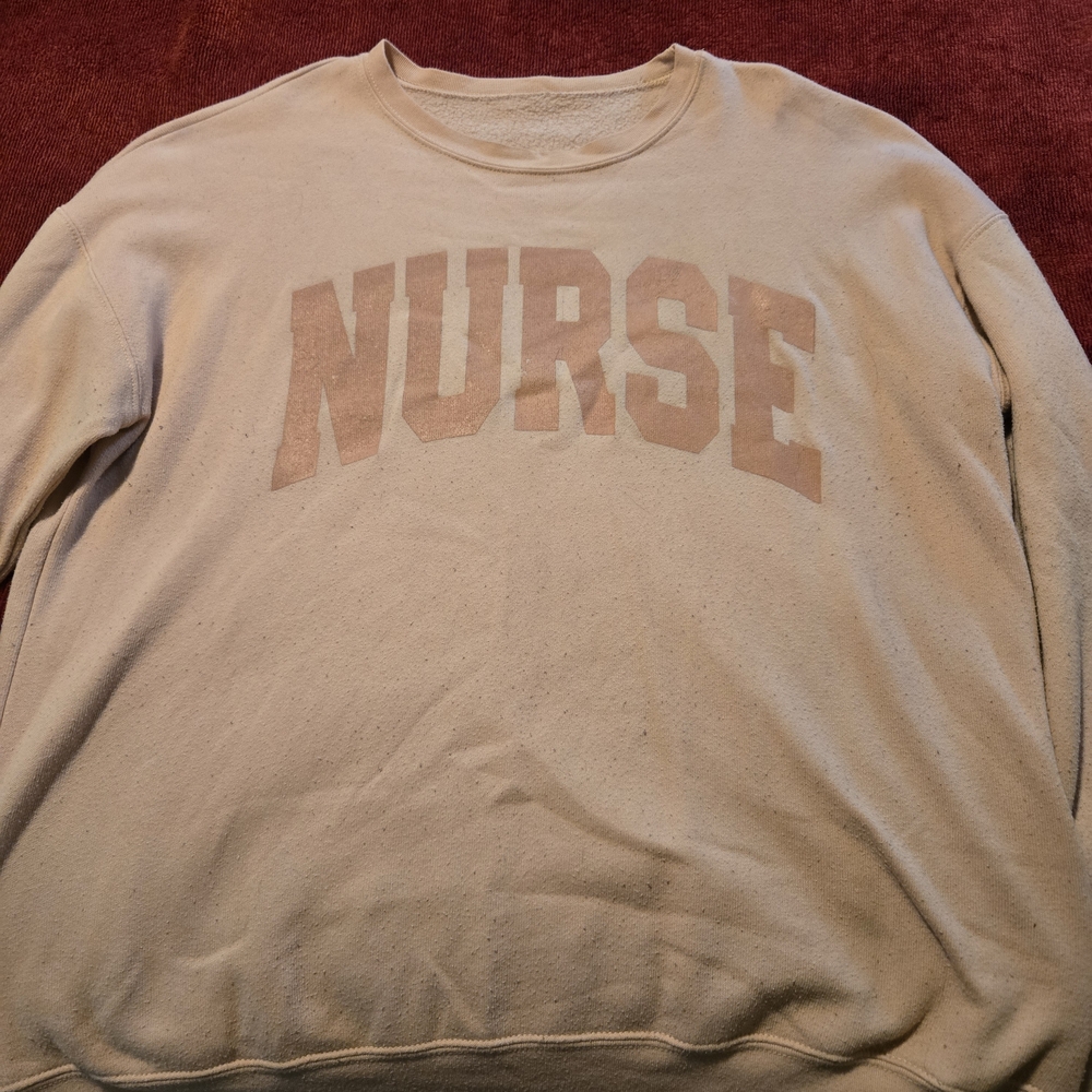 Cream 'NURSE' Sweatshirt